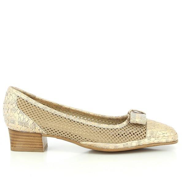 A pair of Amalfi Merano Bronze Ballet Flats displayed on a light background. The shoes feature a rich bronze leather upper with a subtle shine, a 3cm heel-platform, and a sleek, minimalist design. The flats are shown from an angle, highlighting the soft leather lining and the durable synthetic sole, showcasing their elegance and craftsmanship.