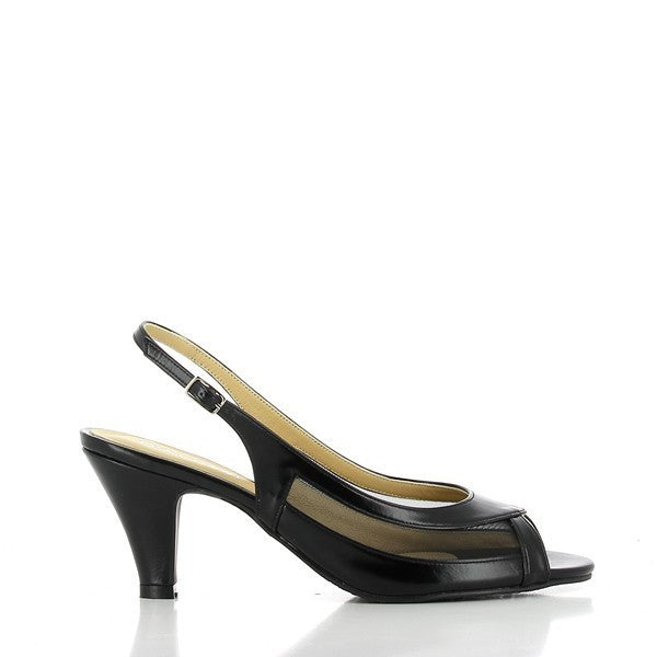 The side view of the Dalessi Diffuse Rainbow & White Slides reveals the sleek leather upper, with vibrant rainbow accents and breathable mesh material on the sides. The peep-toe design adds a stylish, open feel, and the synthetic sole ensures durability and comfort.