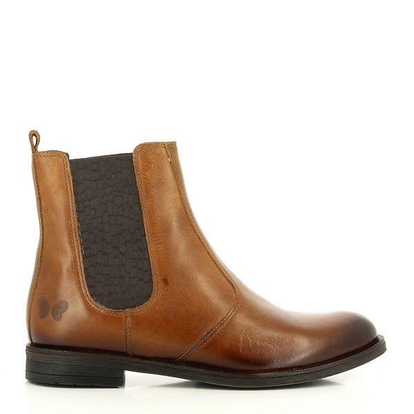 A clean side profile of the Felmini C024 Light Brown Ankle Boots, showcasing the smooth leather upper, rounded toe, and subtle stitching detail along the sides.