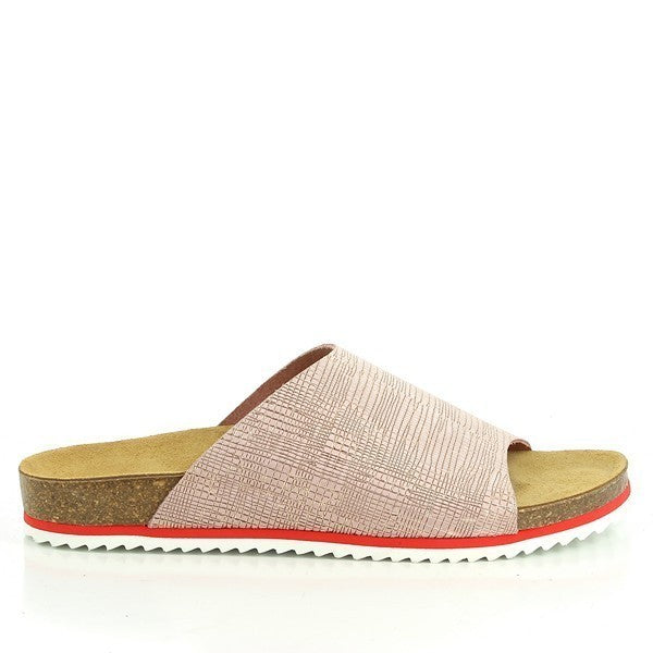 In the image, Plakton's 103036 Light Pink Women's Slides stand out with their charming light pink hue and intricate square patterns. Crafted from premium leather, these slides exude elegance and sophistication. The 2cm platform heel adds a touch of refinement, while the round toe shape ensures comfort. Step into chic style with Plakton's Sandals.