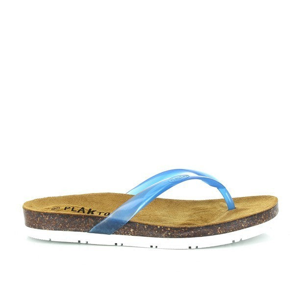 Step into summer with Plakton's 565519 Blue Thong Sandals. Handcrafted in Spain, these women's sandals feature a synthetic upper, leather lining, and eco-friendly cork sole. Ideal for casual outings, they offer stylish comfort and timeless elegance.