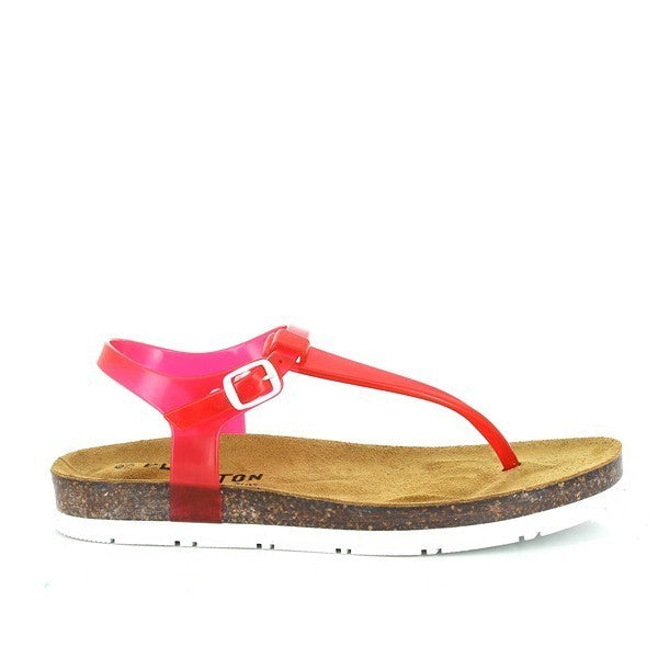 Discover elegance with Plakton's 565521 Red Slingback Thong Sandals. Handcrafted in Spain, these women's sandals feature a synthetic upper, leather lining, and eco-friendly cork sole, blending comfort with sustainable style for every occasion.