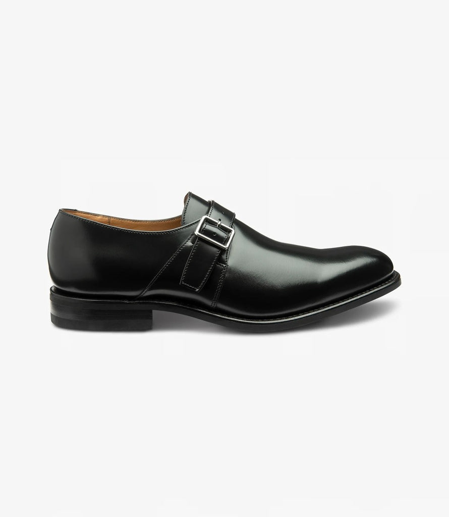 LOAKE 357 BLACK OXFORD TOE CAP RUBBER SOLE G-WIDE