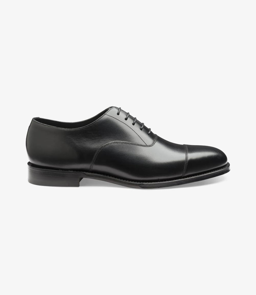 LOAKE ALDWYCH BLACK OXFORD TOE CAP LEATHER SOLE F-MEDIUM