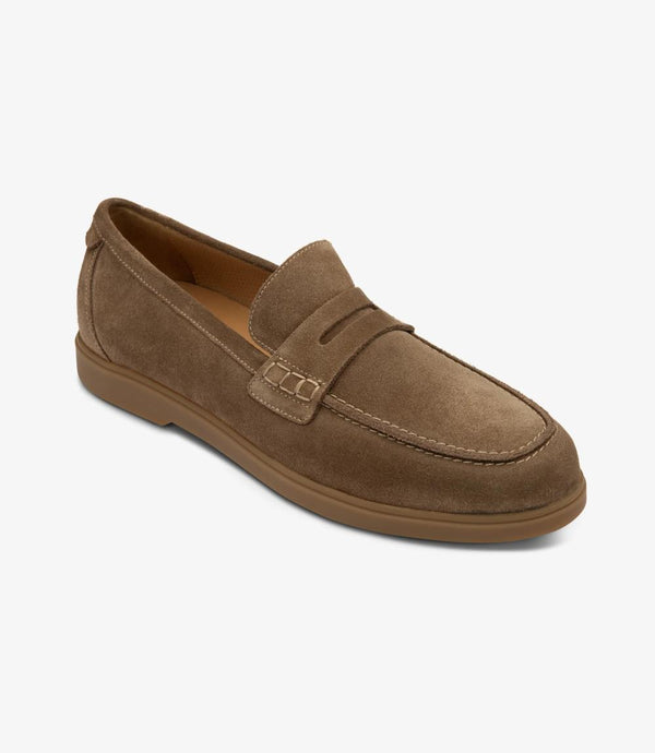 LOAKE LUCCA FLINT SUEDE LOAFER RUBBER SOLE F-MEDIUM