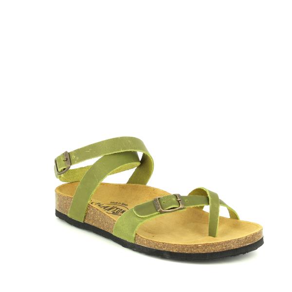This photo reveals the inner comfort of Plakton's 101204 Khaki Green Women's Sandals. The leather lining ensures a soft, luxurious feel against the foot, while the anti-bacterial insole promotes freshness and breathability. Designed with attention to detail, the internal side offers a snug fit that molds to the contours of the foot for all-day comfort.