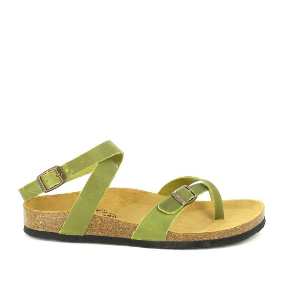 This photo reveals the inner comfort of Plakton's 101204 Khaki Green Women's Sandals. The leather lining ensures a soft, luxurious feel against the foot, while the anti-bacterial insole promotes freshness and breathability. Designed with attention to detail, the internal side offers a snug fit that molds to the contours of the foot for all-day comfort.
