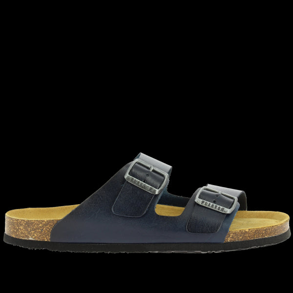 A side profile of Plakton's 175857 Navy Men's Sandals, showcasing the sleek design and adjustable buckle straps for a secure fit.