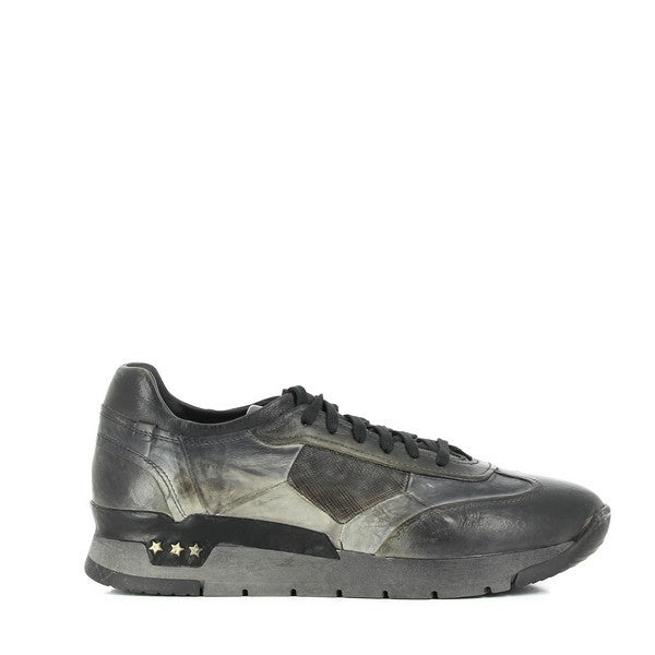 A clean, side profile of the Forte W183008 Grigio Grey Sneakers, showcasing its sleek design with premium leather upper and subtle curve of the sole.