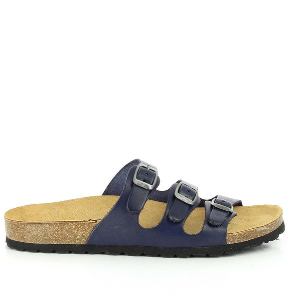 In this captivating image, Plakton's 101506 Navy Multi-Strap Sandals steal the spotlight. Crafted with precision in Spain, these sandals boast a sleek design with multiple adjustable straps adorned with chic buckles. The premium leather upper exudes sophistication, while the round toe shape ensures comfort with every step. Experience classic style and eco-friendly craftsmanship with Plakton's Sandals.