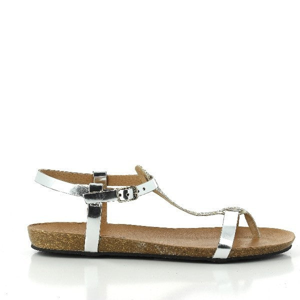 Capture the elegance of Plakton's 575713 Silver Slingback Sandals in this photo. Handcrafted in Spain from premium leather, these women's sandals feature a sleek design with a slingback strap and a 2cm heel-platform height. Ideal for adding a touch of sophistication to any ensemble.